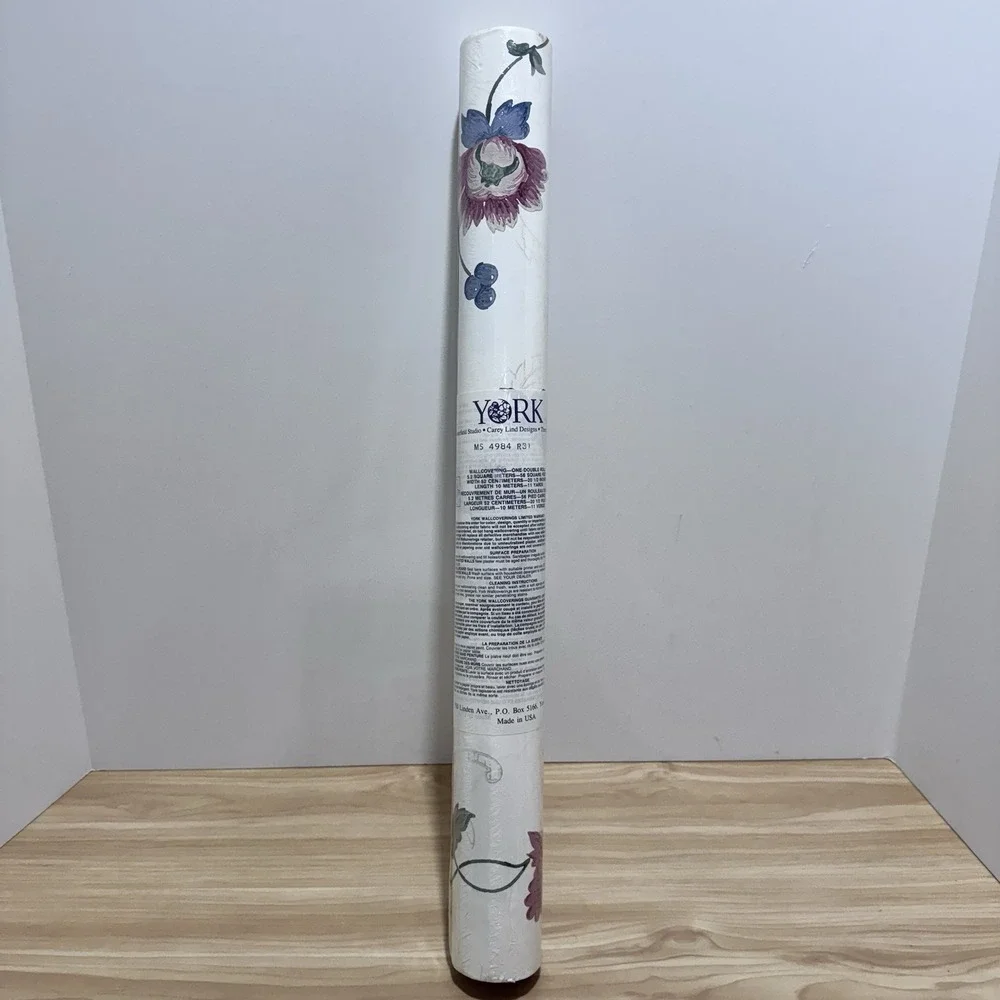 VTG York Wallcovering Wallpaper 1 Double Roll MS 4984 R31 Floral Pattern